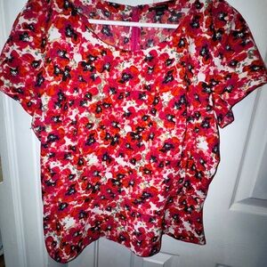 Ann Taylor Floral Peplum Sz 12